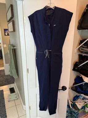 Figs Navy blue Women's Rafaela scrub Jumpsuit - petite length